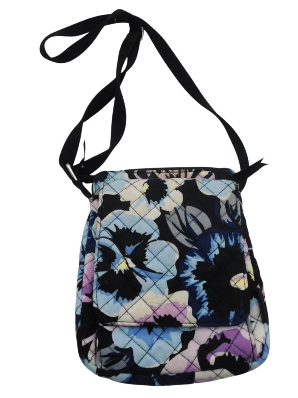 Vera Bradley Plum Pansies Floral Mini Hipster Crossbody Bag With RFID Protection